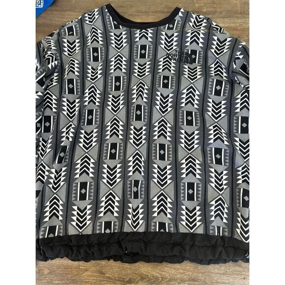 The North Face 92 Rage Fleece Crewneck Sweatshirt Black Aztec Print Men's Size L - Picture 5 of 7